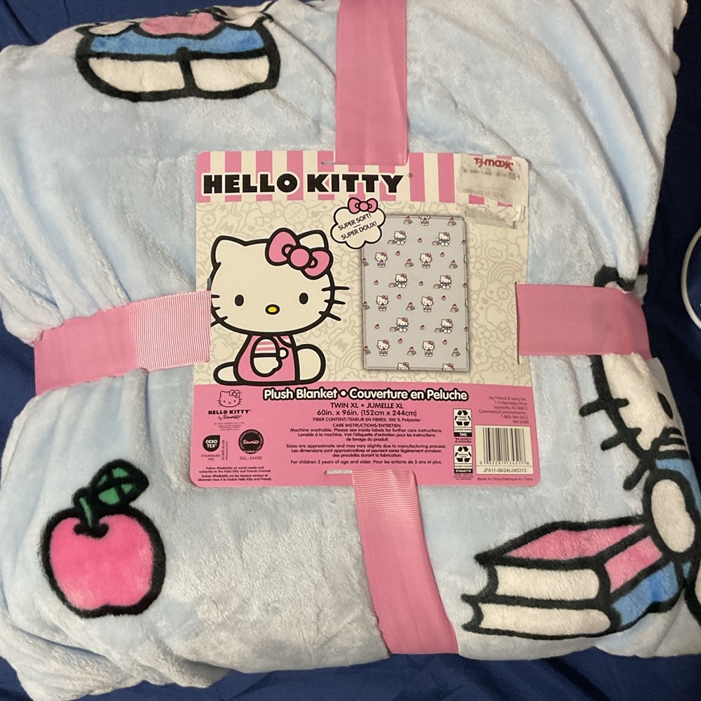 Blue book hello kitty blanket